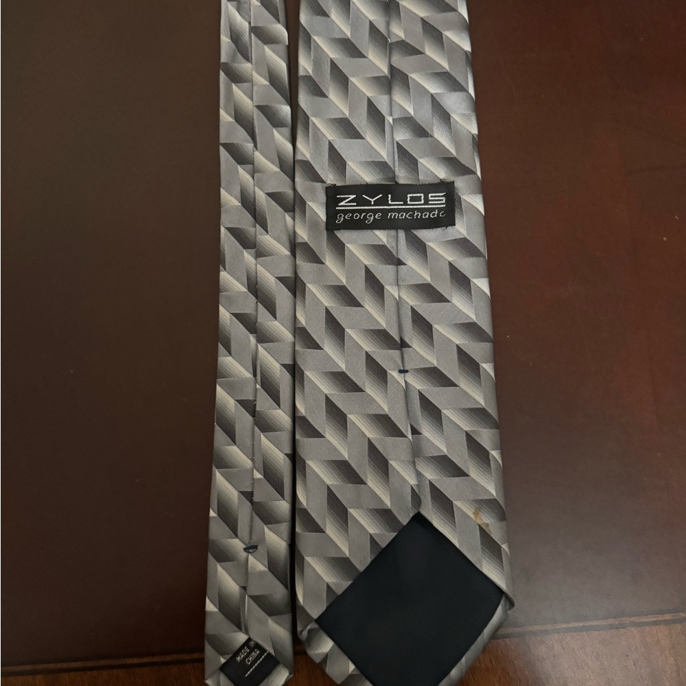Zylos George Machado Gray Patterned Men's Tie